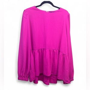 Pomander Place Pink Ruffle Blouse